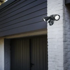 Lutec Shrimp Twin Head LED PIR Outdoor Wall Light - Black -NEBO Store 12819180 1644952882750379