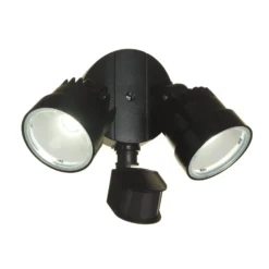 Lutec Shrimp Twin Head Outdoor LED PIR Wall Light - Black -NEBO Store 12819186 2094832982731274