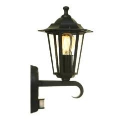 Lutec Corniche PIR Outdoor Wall Lantern - Black -NEBO Store 12819204 7284832981468412