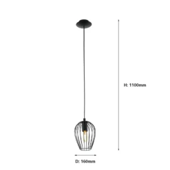 Eglo Newtown Pendant Ceiling Light - Black -NEBO Store 12828084 5134832953479597