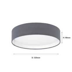 Eglo Pasteri Small Flush Light - Grey -NEBO Store 12836405 2144833170062251