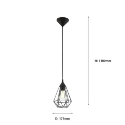Eglo Tarbes Small Pendant Light - Black -NEBO Store 12836707 3934833169282890