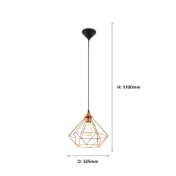 Eglo Tarbes Large Pendant Light - Copper -NEBO Store 12836715 6214833170588331