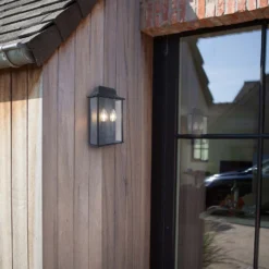 Lutec Holly Outdoor Wall Lantern - Black -NEBO Store 12840506 2834952656948407