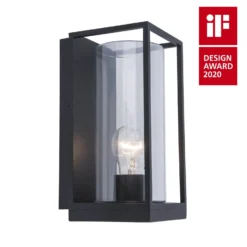 Lutec Flair Flush Outdoor Wall Light - Black