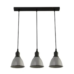 Country Living Farmhouse 3 Light Dome Pendant Fitting - Grey -NEBO Store 12882886 1284860935688051