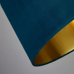 House Beautiful Samet Velvet Drum Shade - Teal - 45cm -NEBO Store 12882896 1814861119886728