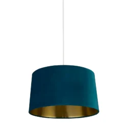House Beautiful Samet Velvet Drum Shade - Teal - 45cm -NEBO Store 12882896 2034861119861330