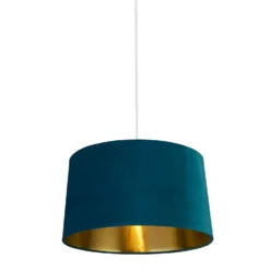 House Beautiful Samet Velvet Drum Shade - Teal - 45cm -NEBO Store 12882896 6234861119834831