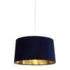 House Beautiful Samet Velvet Drum Shade - Navy - 45cm -NEBO Store 12882897 4444867934787891
