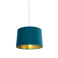 House Beautiful Samet Velvet Drum Shade - Teal - 30cm -NEBO Store 12882899 1724861162153176