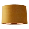 House Beautiful Samet Velvet Drum Shade -Ochre - 30cm -NEBO Store 12882902 7014884447587868