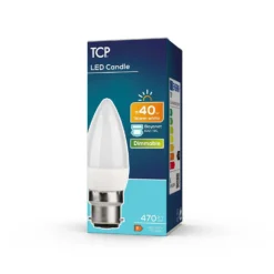 TCP Led Candle 40w Bc Dimmable Warm White Bulb 1pk -NEBO Store 12890573 1304974963557847