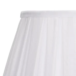 Raye White Pleated Taper Silk Shade - 30cm -NEBO Store 13139392 7014900556786259