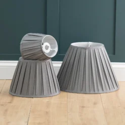 Raye Dove Pleated Taper Silk Shade - 30cm 19 Raye Dove Pleated Taper Silk Shade - 30cm -NEBO Store 13139400 1014944148252362