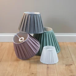 Raye Dove Pleated Taper Silk Shade - 30cm 17 Raye Dove Pleated Taper Silk Shade - 30cm -NEBO Store 13139400 8004944148185045