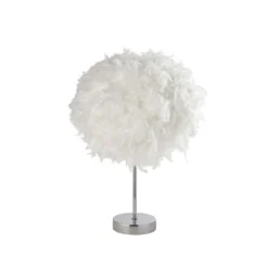 Hattie Feather Table Lamp - White -NEBO Store 13157965 1074911166868874