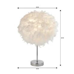 Hattie Feather Table Lamp - White -NEBO Store 13157965 9674936822263927