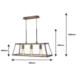 Bellevue 3 Light Industrial Pendant - Brass -NEBO Store 13157973 1145009385339120