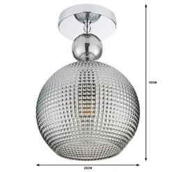 Safi Glass Flush Pendant - Chrome Smoke 11 Safi Glass Flush Pendant - Chrome Smoke -NEBO Store 13208300 4934909895138631