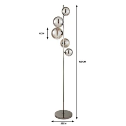 Orb II 5 Light Floor Lamp - Black Chrome Smoke -NEBO Store 13208304 3234909895124810