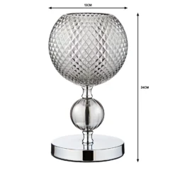Safi Glass Table Lamp - Chrome Smoke -NEBO Store 13208315 1104909895139363