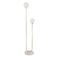 House Beautiful Delta Marble Floor Light - Brass & Opal -NEBO Store 13208322 1994927260346893