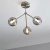 Orb 3 Light Semi Flush Pendant - Nickel Smoke -NEBO Store 13208326 2354896913486224