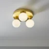 Orb 3 Light Flush Pendant - Brass & Opal -NEBO Store 13208330 1224896913506729