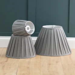 Raye Dove Pleated Taper Silk Shade - 40cm -NEBO Store 13222466 1404946178088827