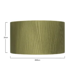 Raye Olive Drum Pleated Silk Shade - 45cm -NEBO Store 13222472 1124901095726662
