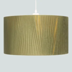 Raye Olive Drum Pleated Silk Shade - 45cm -NEBO Store 13222472 8104901095581369