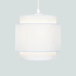 Finn Tier Drum Sky Blue Linen Shade - 25cm -NEBO Store 13222480 1264901095855308