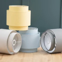 Finn Tier Drum Sky Blue Linen Shade - 25cm -NEBO Store 13222480 1764944148477011