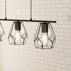 EGLO Mardyke Glass Steel 3L Pendant Light -NEBO Store 13438800 1574910930330265