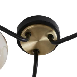 Shoreditch Three Light Semi Flush Ceiling Light - Champagne & Brass -NEBO Store 13453784 1324915323916413