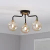 Shoreditch Three Light Semi Flush Ceiling Light - Champagne & Brass -NEBO Store 13453784 1784915323823515