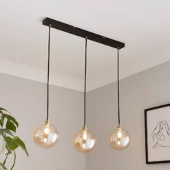 Shoreditch Three Light Diner Bar Light - Champagne & Brass