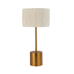 Raffia Table Lamp - White & Gold -NEBO Store 13525827 8214956834947295
