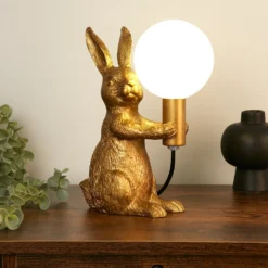 Rabbit Table Lamp - Gold & Glass -NEBO Store 13528281 1375042089879794