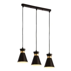 Balham 3 Light Diner Bar Light - Black & Brass 14 Balham 3 Light Diner Bar Light - Black & Brass -NEBO Store 13528465 7985042091908388