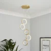 Lenox LED 5 Ring Cluster Pendant Ceiling Light - Brass -NEBO Store 13529591 1614945397105952