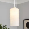 Katya Ribbed Glass Easy Fit Shade - White -NEBO Store 13529605 1274945395451335