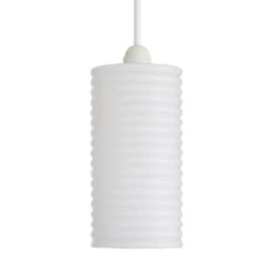 Katya Ribbed Glass Easy Fit Shade - White -NEBO Store 13529605 1744945395622602