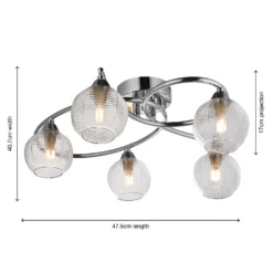 Tatton 5 Light Semi Flush Ceiling Light - Chrome -NEBO Store 13645374 1924942855505547
