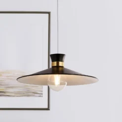 Balham Easy Fit Lamp Shade - Black & Brass