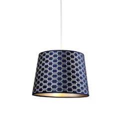 Mia Velvet 30cm Patterned Lamp Shade - Navy -NEBO Store 13751363 1134969499150940