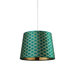 Mia Velvet 30cm Patterned Lamp Shade - Emerald -NEBO Store 13751364 6714969499151507