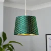 Mia Velvet 30cm Patterned Lamp Shade - Emerald -NEBO Store 13751364 7444969499012115