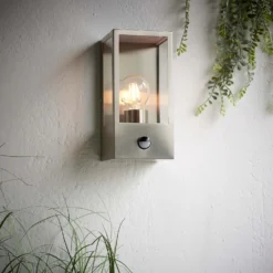 Oxford PIR Outdoor Wall Light - Stainless Steel -NEBO Store 13794245 1034957105471296